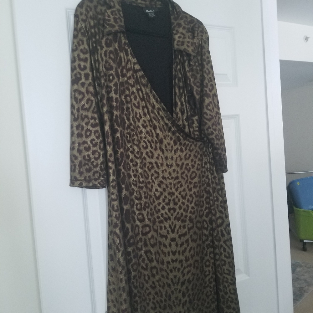 Leopard wrap dress